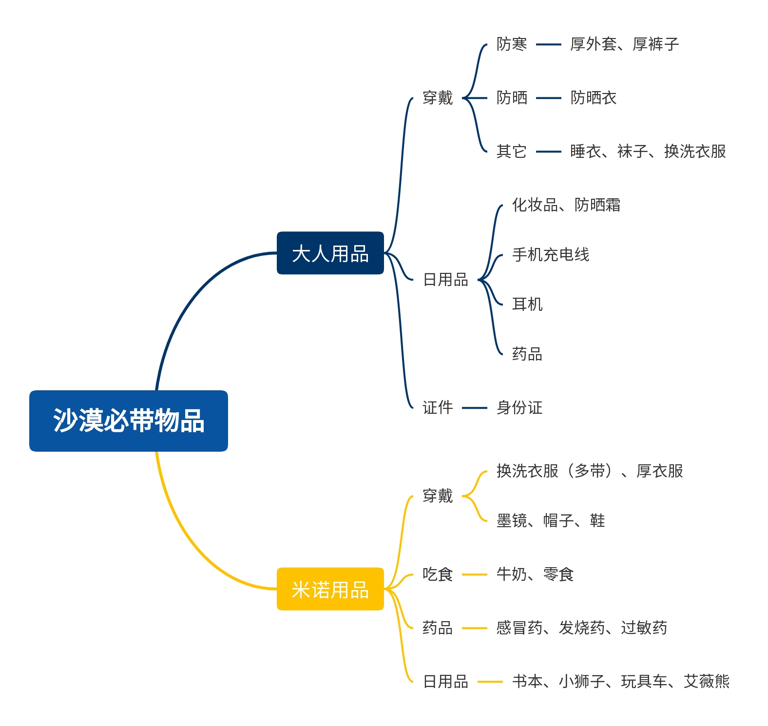 沙漠必带物品清单